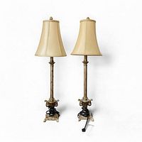 Full view of both buffet lamps with shades