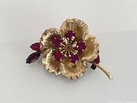 front view showing full brooch design and stones