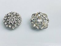 Front view of both rhinestone brooches