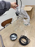 overall pendant showing shade, canopy, cord