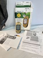 GPS unit, box and documents overview