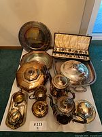 All items laid on white board showing full assortment