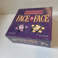 Top view of Face to Face board game box