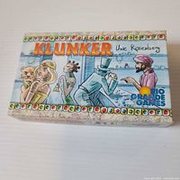Front of Klunker game box showing title and artwork