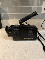 Left side view showing Sony Handycam Video8 branding and controls