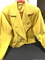 Front view yellow Mondi cropped wool coat