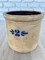 Front view showing cobalt "2" mark and hairline crack