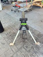 Full view of Black Max sawhorse standing on floor