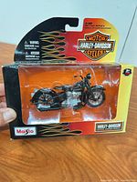 Front view of sealed Maisto Harley-Davidson die-cast motorcycle box