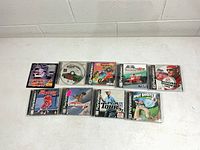 All nine PS1 games laid out in a row