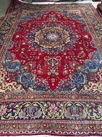 Full view of rug showing overall design and colors