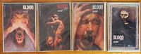 Front covers of all four Blood comics bagged