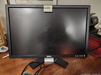Front view of Dell monitor displaying screen and control buttons