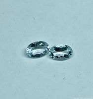 Pair of aquamarine gemstones side-by-side