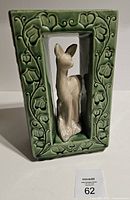 Front view showing full vase and fawn