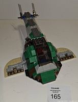 Front angled view of assembled Slave I ship showing cockpit and wing detail
