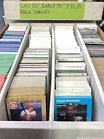 Full box showing three rows of cards and handwritten label