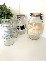 Group view of all four glass storage containers