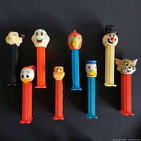 Group shot showing all eight dispensers upright