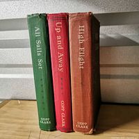 Book spines showing titles and publisher