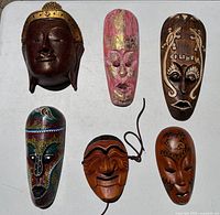All six masks arranged for full lot overview