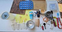 overview of all kitchen items laid on table