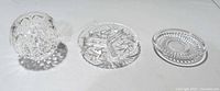overview of all three clear cut glass pieces