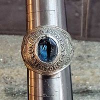 Front view showing blue spinel and UNITED STATES AIR FORCE bezel engraving