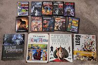 Overview showing four books and nine DVDs