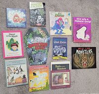 All eleven spooky children’s books laid out