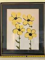 Framed pop art daisies poster, full view