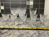 Group shot of assorted pinwheel crystal glasses