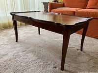 coffee table full view showing top, legs, colour