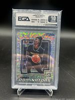 Front of EGA-slabbed Ja Morant Elite Dominators Fast Break Holo card showing grade label and holographic front