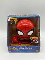 Front view of boxed Iron Spider alarm clock night light