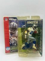 Front view sealed Emmitt Smith action figure in blister pack