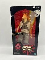 Front view of boxed Jar Jar Binks figure