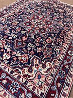 Angled perspective of rug surface and colors