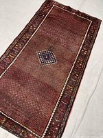 Full view of Zanjan rug showing entire design and dimensions