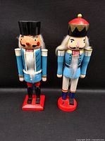 Front view of both wooden nutcrackers