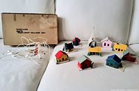 All 10 houses, light string, original Carlon box