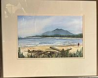 Full view of framed Glenna Drummond watercolour landscape