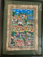 Full framed view of Mexican watercolor painting