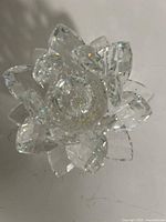 Top view of faceted crystal lotus flower