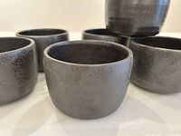 Close-up of bowls showing glaze and shape