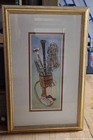 Framed artwork full view showing frame and mat