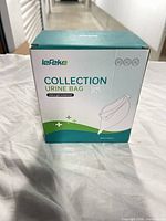 Front view of sealed Lefeke Collection Urine Bag retail box