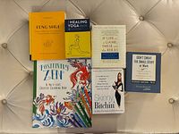 All six items arranged on tufted surface