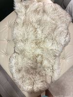 Full view of faux fur throw