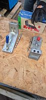Two Kreg pocket-hole jigs, two drill bits, original box visible